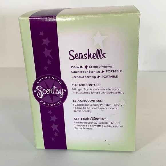 Scentsy Seashells Beachy Plug-In Wax Warmer Ceramic Sandy Finish Raised Shells - Picture 3 of 14